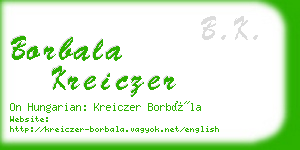 borbala kreiczer business card